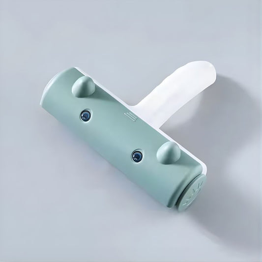 Light green and white tool on a light gray background